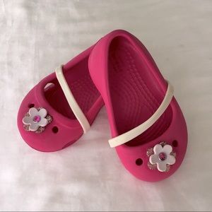 CROCS Kids Flower Petal Mary Jane Clog Sandals 4C